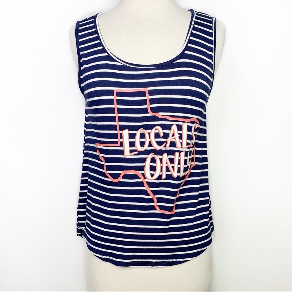 Red Camel Texas Locals Only Striped Tank Top, M